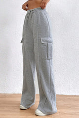 Drawstring High Waist Pants