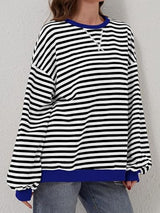 Striped Round Neck Long Sleeve T-Shirt