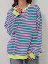 Striped Round Neck Long Sleeve T-Shirt