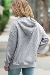 Drawstring Drop Shoulder Long Sleeve Hoodie