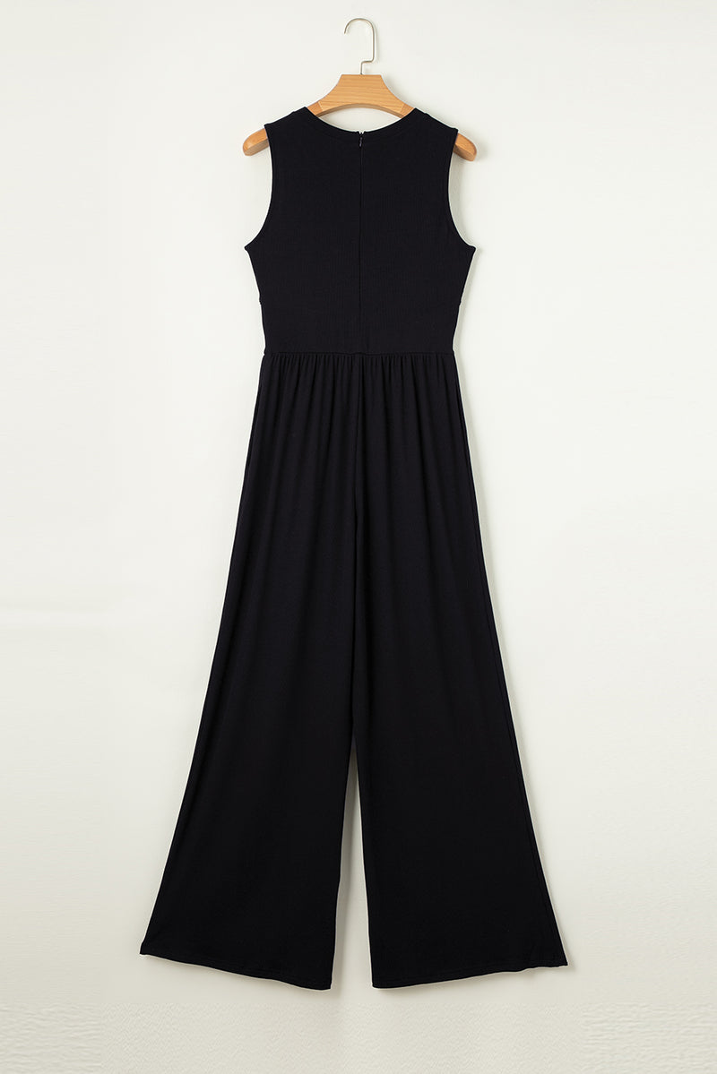 Round Neck Sleeveless Jumpsuit