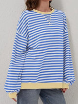 Striped Round Neck Long Sleeve T-Shirt