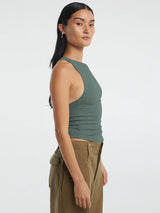 Halter Neck Ribbed Cropped Top