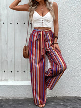 Tied Geometric Wide Leg Pants