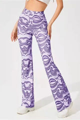 Printed High Waist Flare Pants