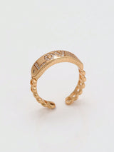 A chic chic chic simple ladies ring with 18K gold microinset zircon lines plated with simple everyday wear