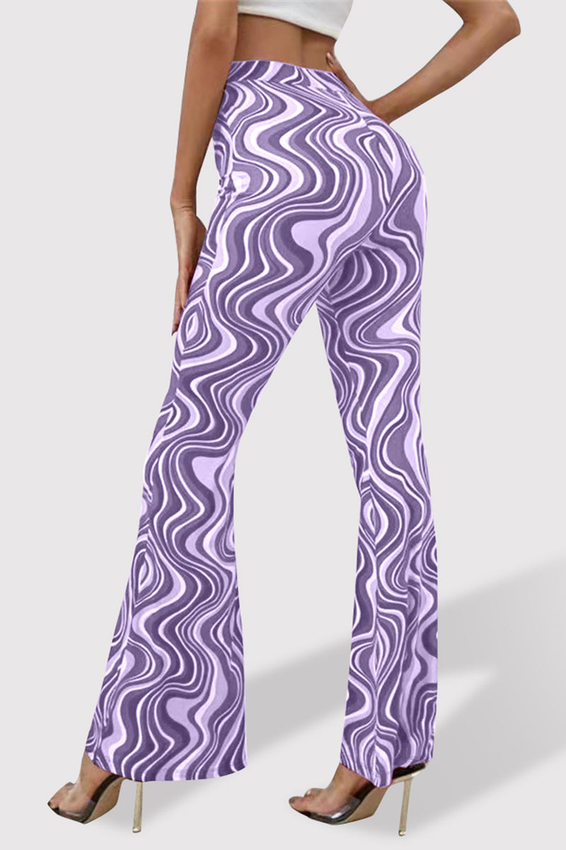 Printed High Waist Flare Pants