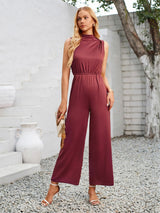 Cutout Tied Wide Leg Sleeveless Jumpsuit