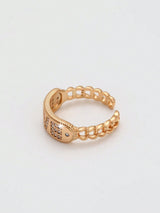 A chic chic chic simple ladies ring with 18K gold microinset zircon lines plated with simple everyday wear