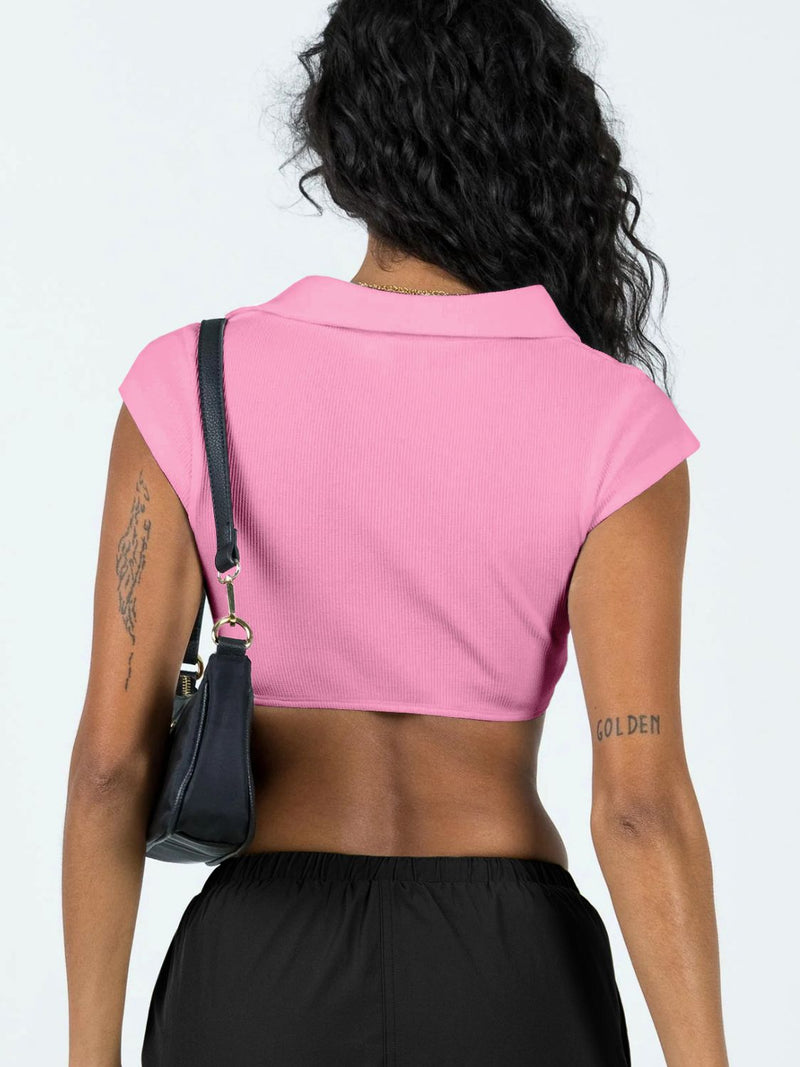 Johnny Collar Cropped Top