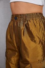 Drawstring High Waist Cargo Joggers