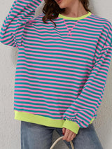 Striped Round Neck Long Sleeve T-Shirt