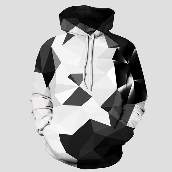 Full Size Geometric Drawstring Hoodie with Pockets