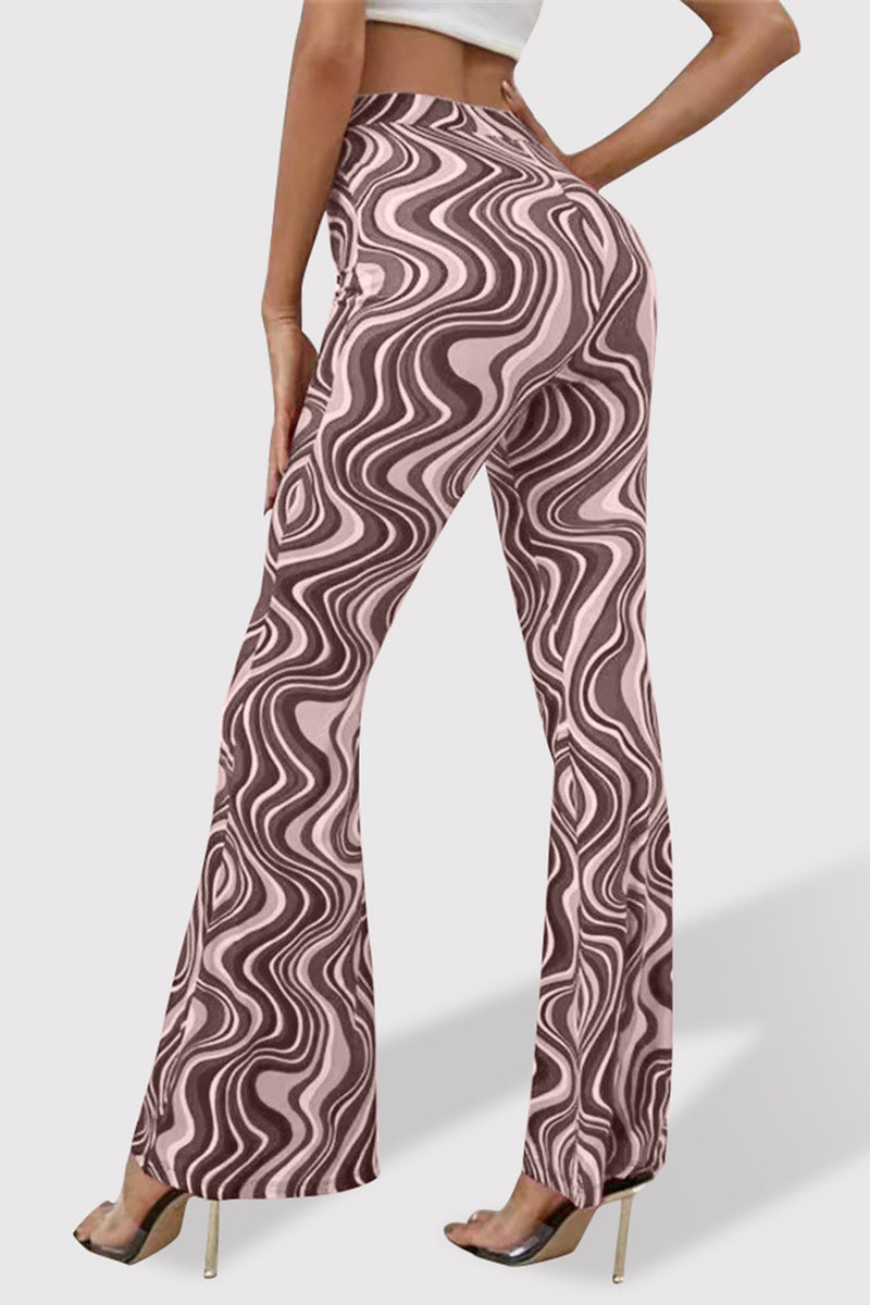 Printed High Waist Flare Pants