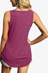 Curved Hem Square Neck Tank