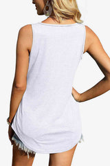 Curved Hem Square Neck Tank